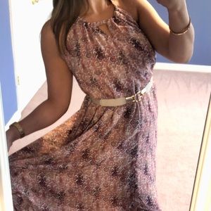 Floral Dress | Asymmetrical | Midi Length | Size M | Indigo Rose